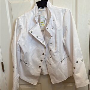 Zoey Zoso White Structured Blazer with Lapels